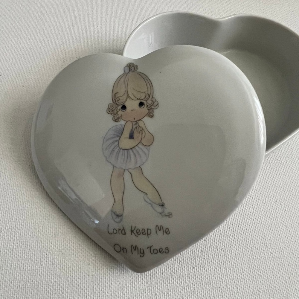 Precious Moments Heart-Shaped Ceramic Jewelry Dish
